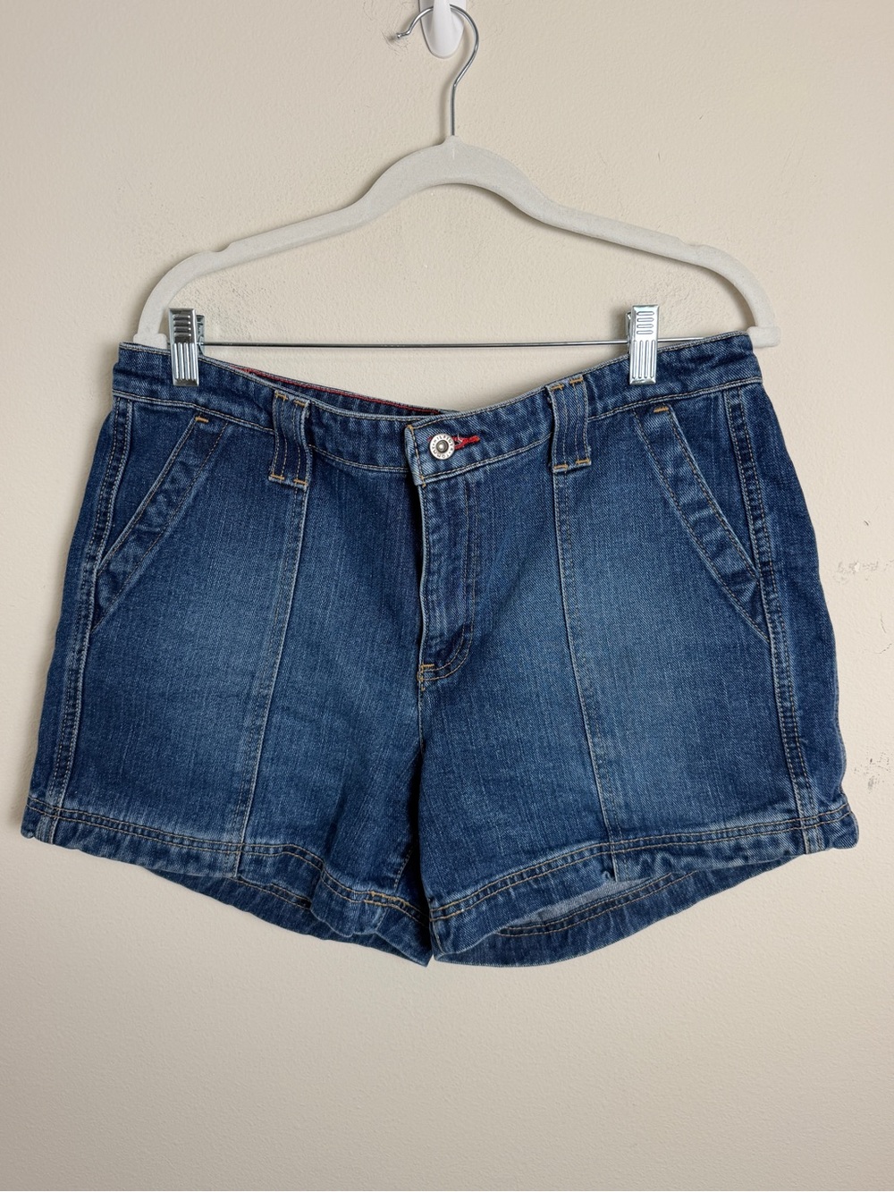 Tommy Hilfiger Y2K 04 Jean Shorts Size 12 Summer Preppy Americana Beach